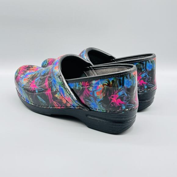 Dansko Shoes Womens 12 Black Multicolor Leather Clogs XP Professional Work Nurse - Picture 6 of 12